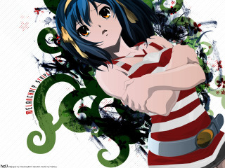 Woman hat striped shirt green - striped free wallpaper for desktop