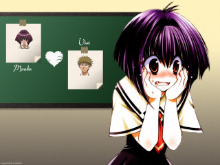 Aya purple hair yandere schoolgirl - gapmoe yandere grimdark free wallpaper