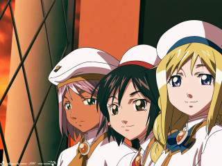 Anime girls building sunset uniform - alice prin free wallpaper