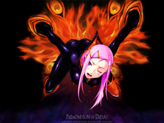 Pink hair demon fire portrait - a demon like creature free wallpaper