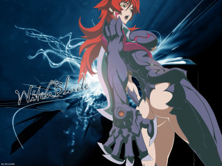 Red haired woman sword blue 2 - effect free wallpaper