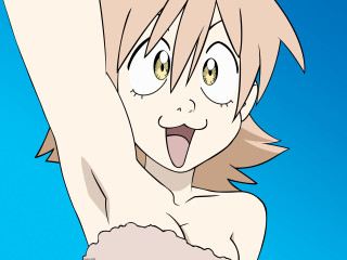 Aya goda cartoon woman blue - a cloud free wallpaper