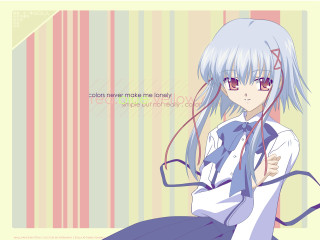 Anime girl blue hair glasses - striped free wallpaper