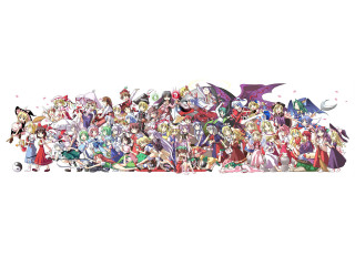 Touhou characters epic group white - epic scale free wallpaper