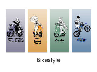 Motorcycle portraits women vehicles yayoi - a series free wallpaper