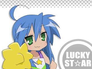 Blue hair star drink izumi - lucky free wallpaper