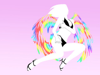 Woman bikini rainbow wings pink - epsylon point free wallpaper