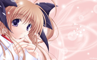 Anime girl long hair blue 12 - an umbrella over her head free wallpaper