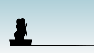 Woman ledge hands up blue - a ledge free wallpaper for desktop