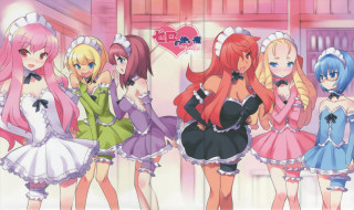 Anime girls maid apron building - a heart free wallpaper