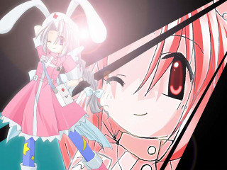 Anime rabbit eared girl hologram - a red eye free wallpaper