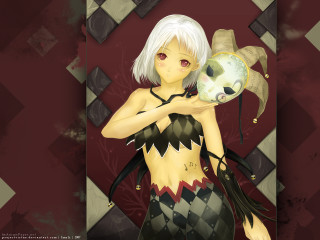 Gothic anime woman cat clock - a clock free wallpaper for desktop