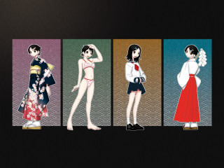 Anime group ukiyo e colorful - the same character free wallpaper