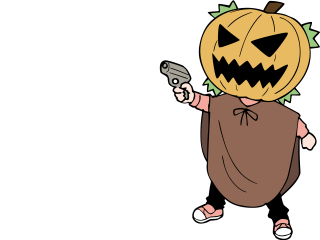 Cartoon gun pumpkin ghost halloween - a cartoon character holding free wallpaper