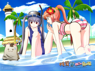 Woman bikini hat cat lighthouse - neogeo free wallpaper for desktop