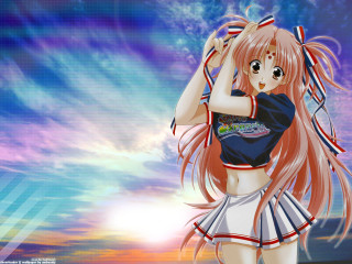 Girl blue shirt sunset beach - pinkish free wallpaper