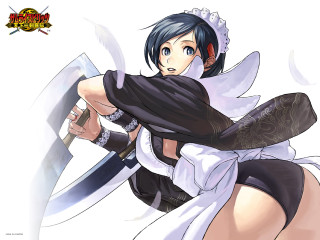 Woman black white sword angel - a white collar free wallpaper