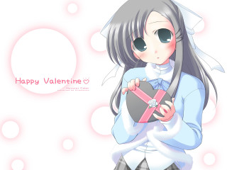 Girl holding heart box valentine - box free wallpaper