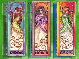 Tarot women green artnouveau anime - tarot card free wallpaper