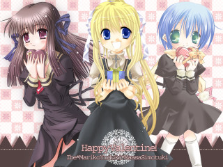 Anime girls blue eyes long 18 - three anime girl free wallpaper