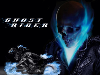 Motorcycle skull blue flame back - a blue flame free wallpaper