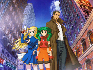 Anime cityscape neo futurism characters - retrofuturism free wallpaper