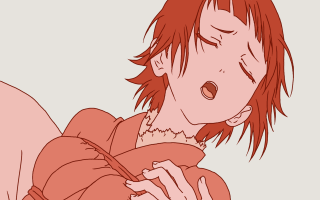 Red haired woman cellphone flatcolors - flat color free wallpaper