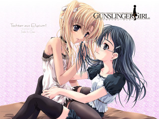 Anime girls kissing bed neo - elysium free wallpaper