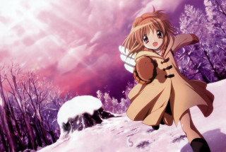 Girl snow angel coat mountain - the snow free wallpaper for desktop