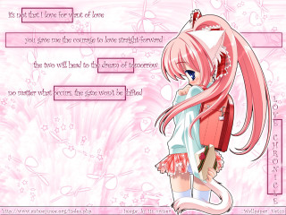 Pink anime girl long hair - a pink dress free wallpaper for desktop