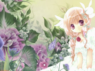 Girl butterfly flower anime pink - a butterfly free wallpaper