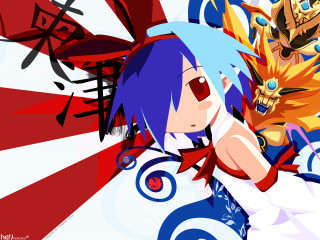 Anime bluehair redeyes sword bow - red eyes holding free wallpaper for desktop