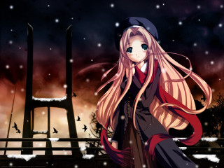 Pink haired girl black hat - a tower free wallpaper