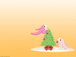 Pink bird christmas tree illustration - a pink bird free wallpaper