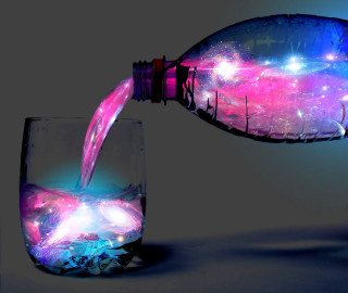 Water pouring glass pink blue - the glass free wallpaper