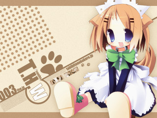 Anime girl cat lap wall - her lap and a cat free wallpaper