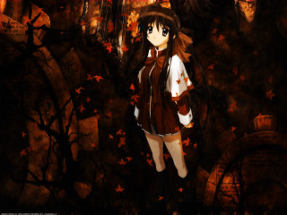 Autumn forest girl brownwhite outfit - outfit free wallpaper for desktop