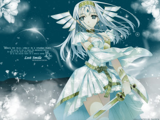 Woman white dress sword butterfly - elysium free wallpaper