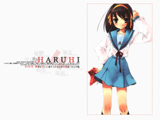 Haruhi girl blue dress white - japanese free wallpaper