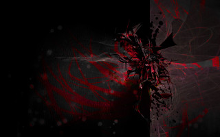 Red black abstract flower glowing - abstract background free wallpaper for desktop