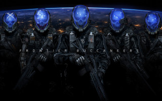 Alien soldiers planet space art - free sci-fi wallpaper
