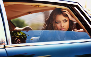 Woman car window plant photorealistic - the window free wallpaper