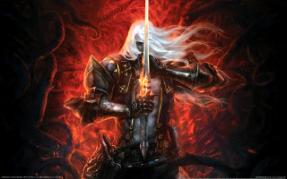 Armor sword demon flames darkfantasy - flame behind free wallpaper