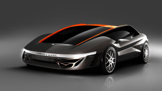 Futuristic car red stripe black 2 - a black body free wallpaper
