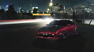 Car city night street skyscraper - a street free wallpaper for desktop