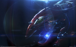 Futuristic robot glowing helmet arm 2 - a futuristic robot free wallpaper