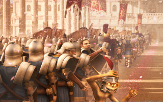 Armor helmet dog crowd matte - a dog in front free wallpaper