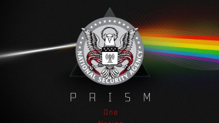 Rainbow light logo black background - dystopian art free wallpaper