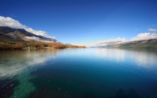 Lake mountains clouds sky water - lake free wallpaper for desktop