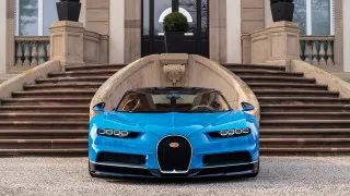 Blue bugatti building steps futurism - blue free wallpaper